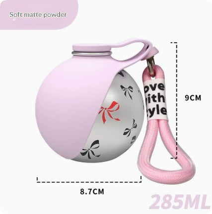 Outdoor 304 Stainless Steel round Hanging Carabiner Folding Silicone Water Bottle