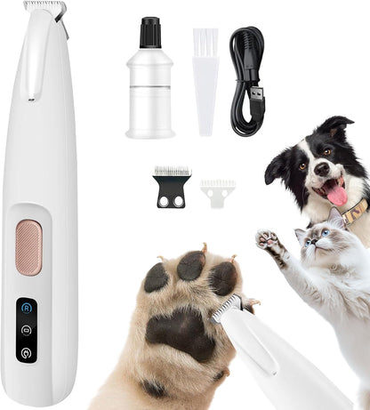 Dog Paw Trimmer, 18 Mm Widen Blade Electric Pet Clippers, 35 Db Low Noise, Waterproof, Rechargeable, Dog Clippers for Groomming for Paws, Ears, Face, Rump-And Eyes